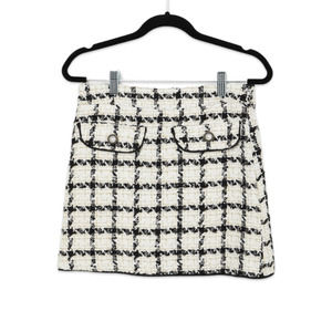 Sister Jane Women's Black White And Gold Double Pocket Skirt - Used - Size Small